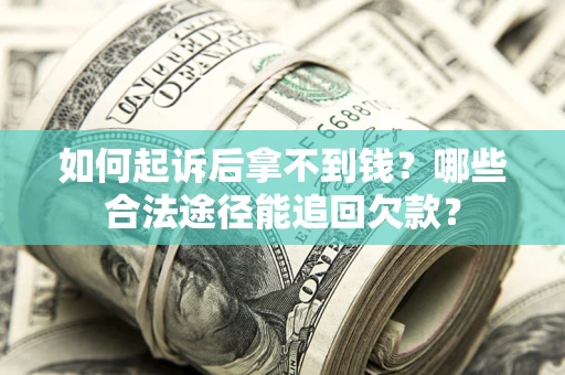 武汉如何起诉后拿不到钱？哪些合法途径能追回欠款？