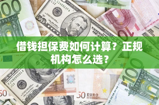 武汉借钱担保费如何计算？正规机构怎么选？