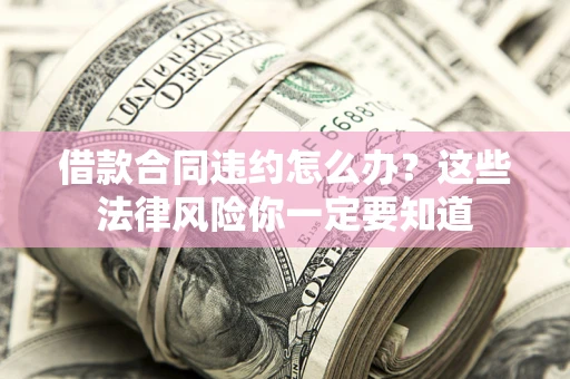 武汉借款合同违约怎么办？这些法律风险你一定要知道