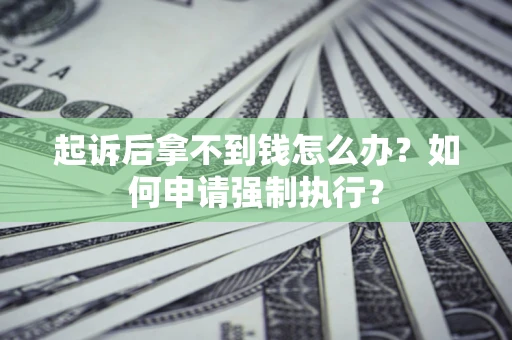 武汉起诉后拿不到钱怎么办？如何申请强制执行？