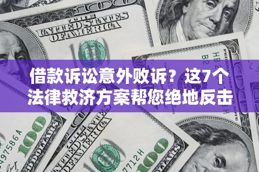 武汉借款诉讼意外败诉？这7个法律救济方案帮您绝地反击！