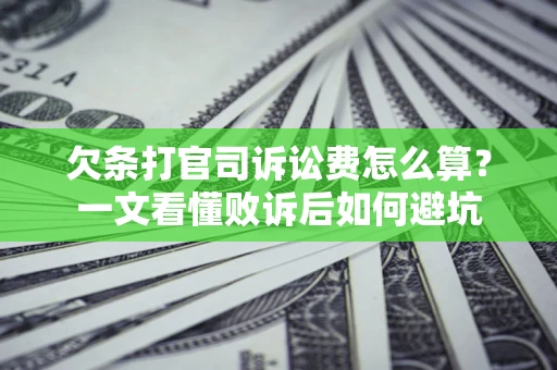 武汉欠条打官司诉讼费怎么算？一文看懂败诉后如何避坑