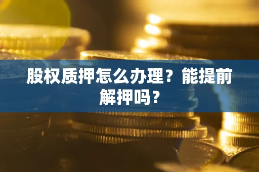 武汉股权质押怎么办理？能提前解押吗？